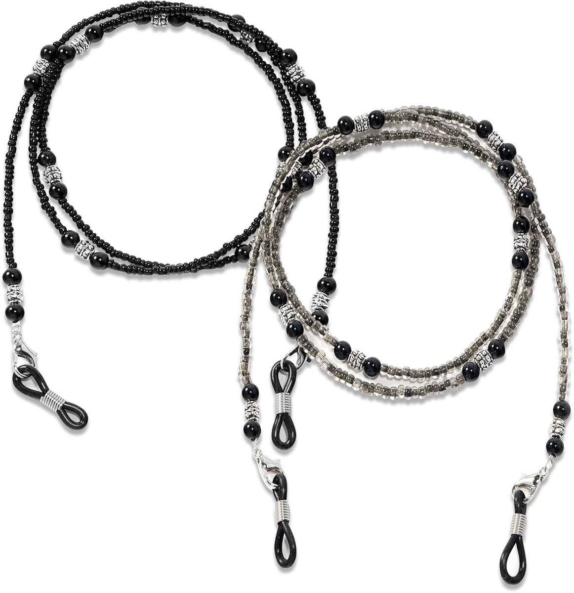 2 stuks kralenkettingen voor brillen | Brillenketting, brillenband met acryl kralen | Functionele en decoratieve brillenhouder | Brillenkoord om de nek voor vrouwen