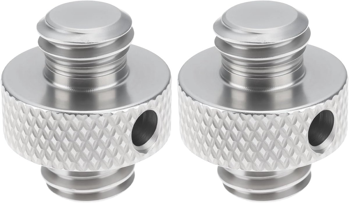 2 Stks 3/8 "Mannelijke naar Mannelijke Schroefdraad Statief Schroef Adapter Rvs Geschikt voor Karper Camping Licht Statief