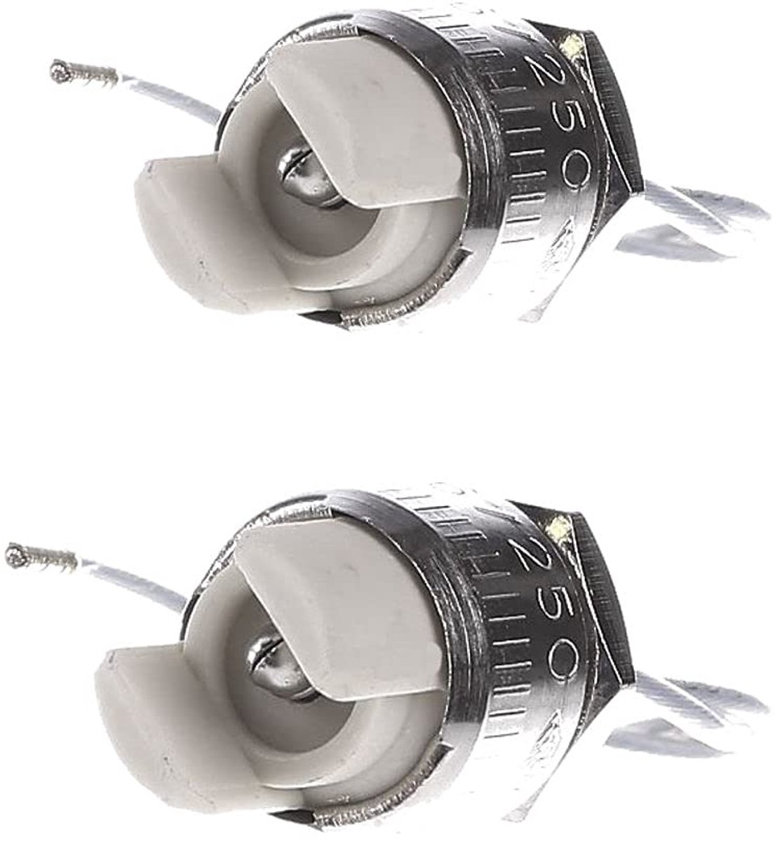 R7s voor halogeen/led van speksteen en metaal, 220 V, 6 A, lengte 25 cm, met bevestigingsmoer, 2 stuks