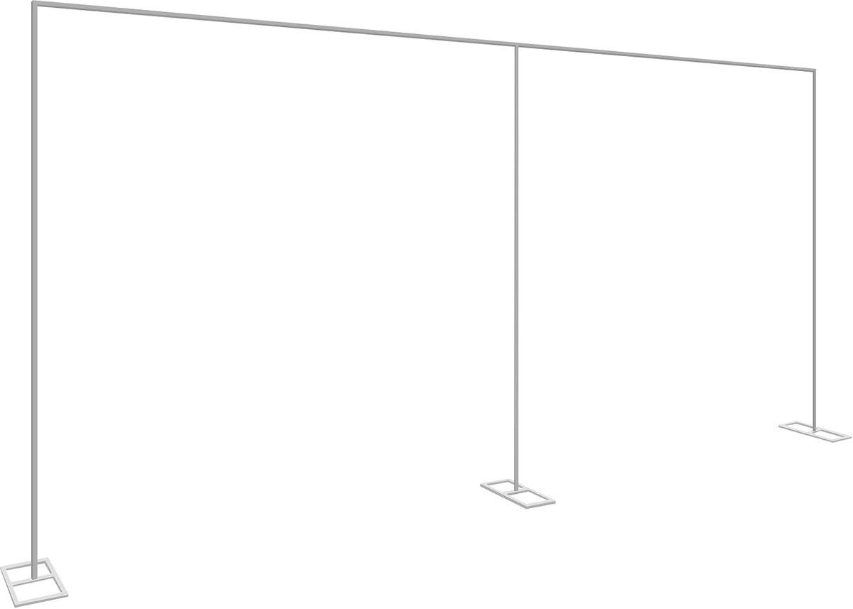 bruiloftstuinboog 3 x 6 m van verzinkte stalen buis zilver met steekverbinding, metalen tuinboog met stabiele sokkels en vleugelmoeren, decoratieartikelen eenvoudig te monteren en te