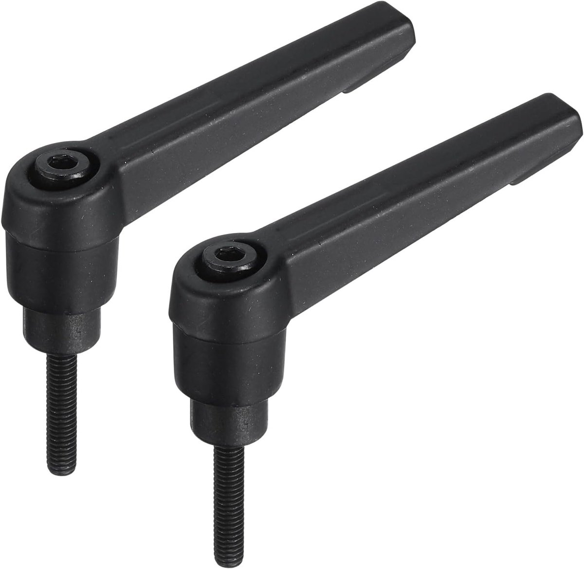 2 stuks verstelbare spanhendelgreep M4 x 20 mm metrisch zwart oxide-koolstofstaal mannelijke schroefdraadpen handknoppen draaibare schroefgrepen bouten vergrendelingshendel zwart