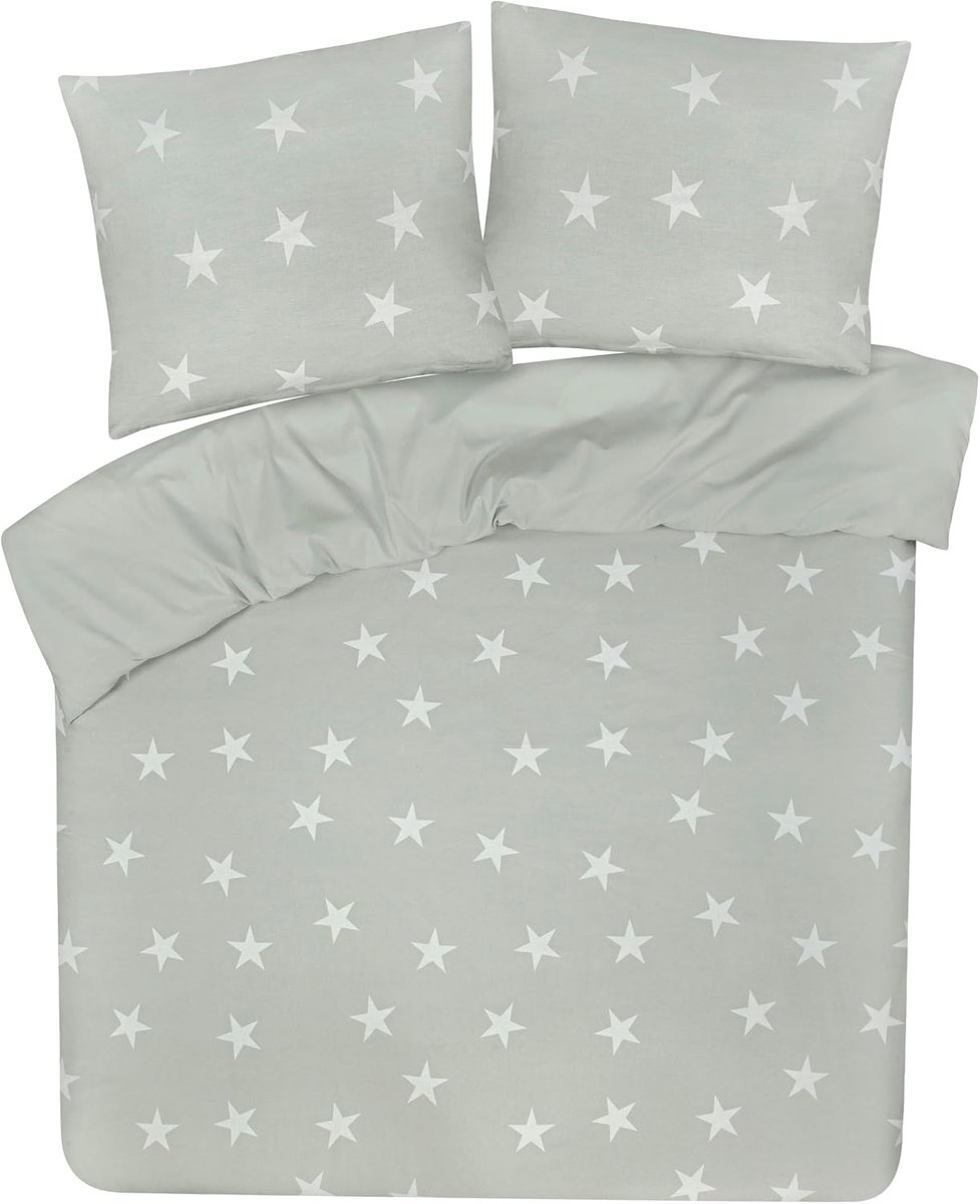 Dekbedovertrek 200 x 200 cm - 100% katoen - sterrenpatroon - superzacht en ademend - SnelShoppen