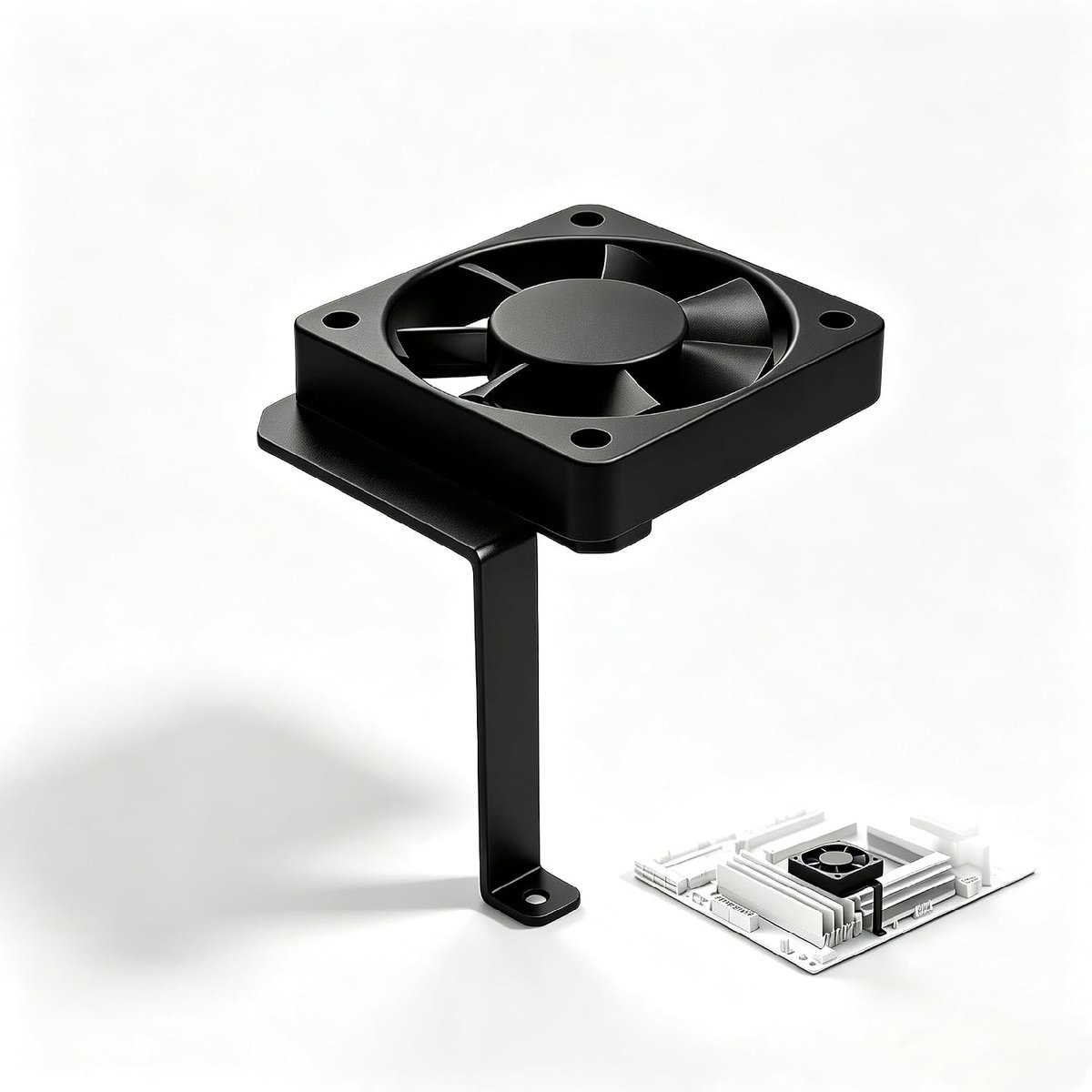 Universele verticale PCI-sleufbeugel, pc-ventilatorhouder voor 4 cm/5 cm ventilator, bureaustandaard en wandhouder van aluminiumlegering voor doe-het-zelf-koelprojecten (PCI+ventilator)