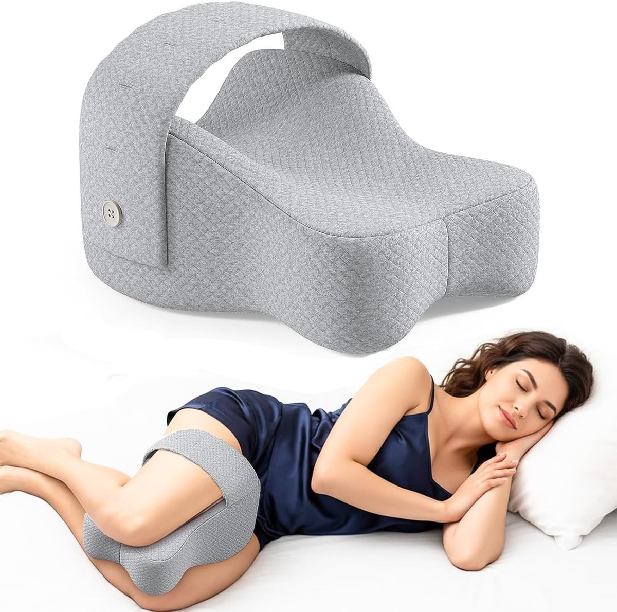 Kniekussen voor Zijslapers - Ergonomisch Memory Foam - Ondersteuning voor Knieën en Heupen - Verlichting van Drukpunten - ShopVlot