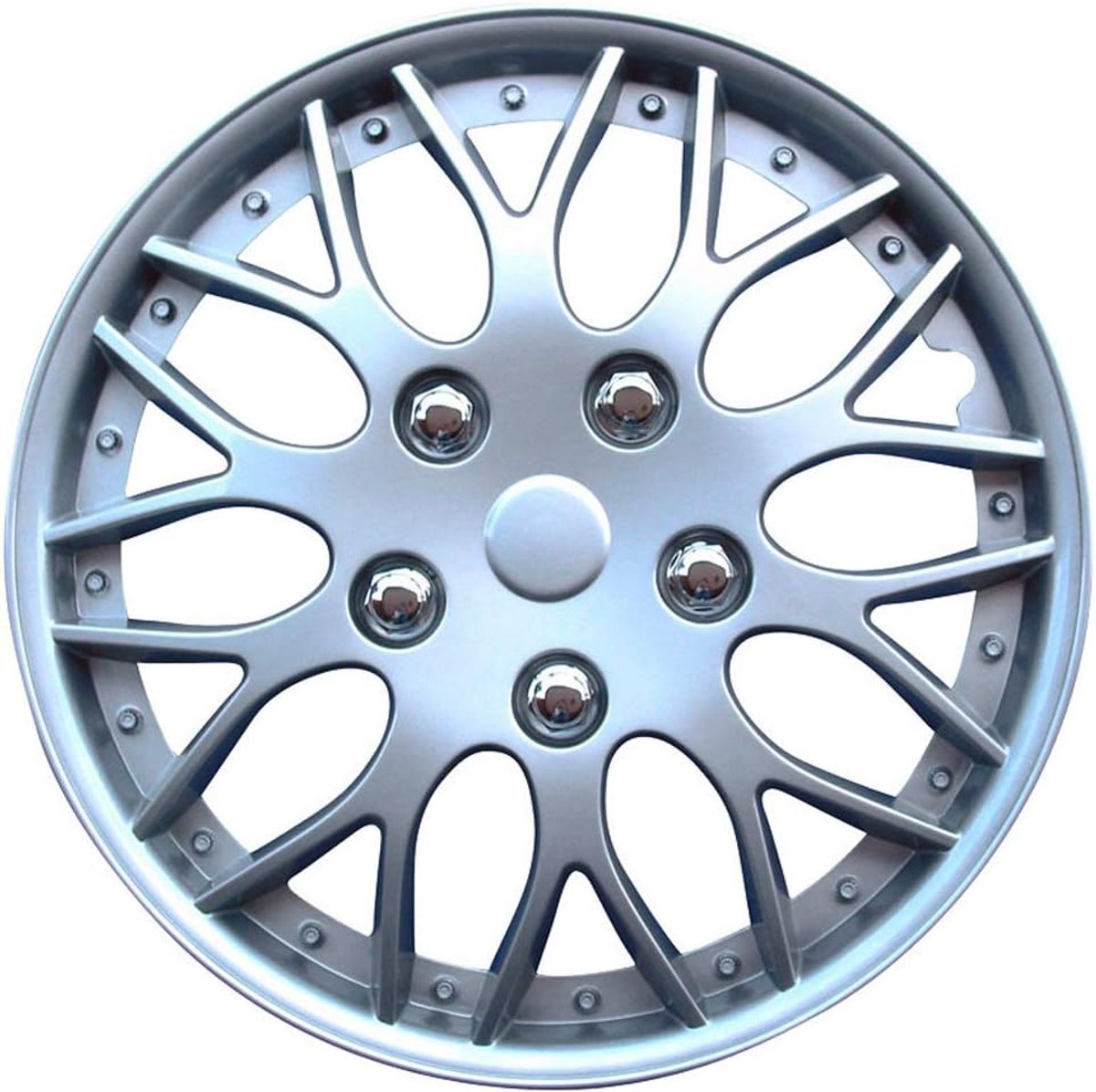 Wieldoppenset 16-inch - zilver - ABS kunststof - nieuwe look voor je auto - ShopVlot