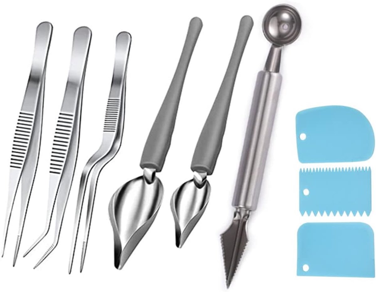 Decoratieve lepels set - roestvrij staal - ergonomisch ontwerp - perfect voor het decoreren van borden - ShopVlot