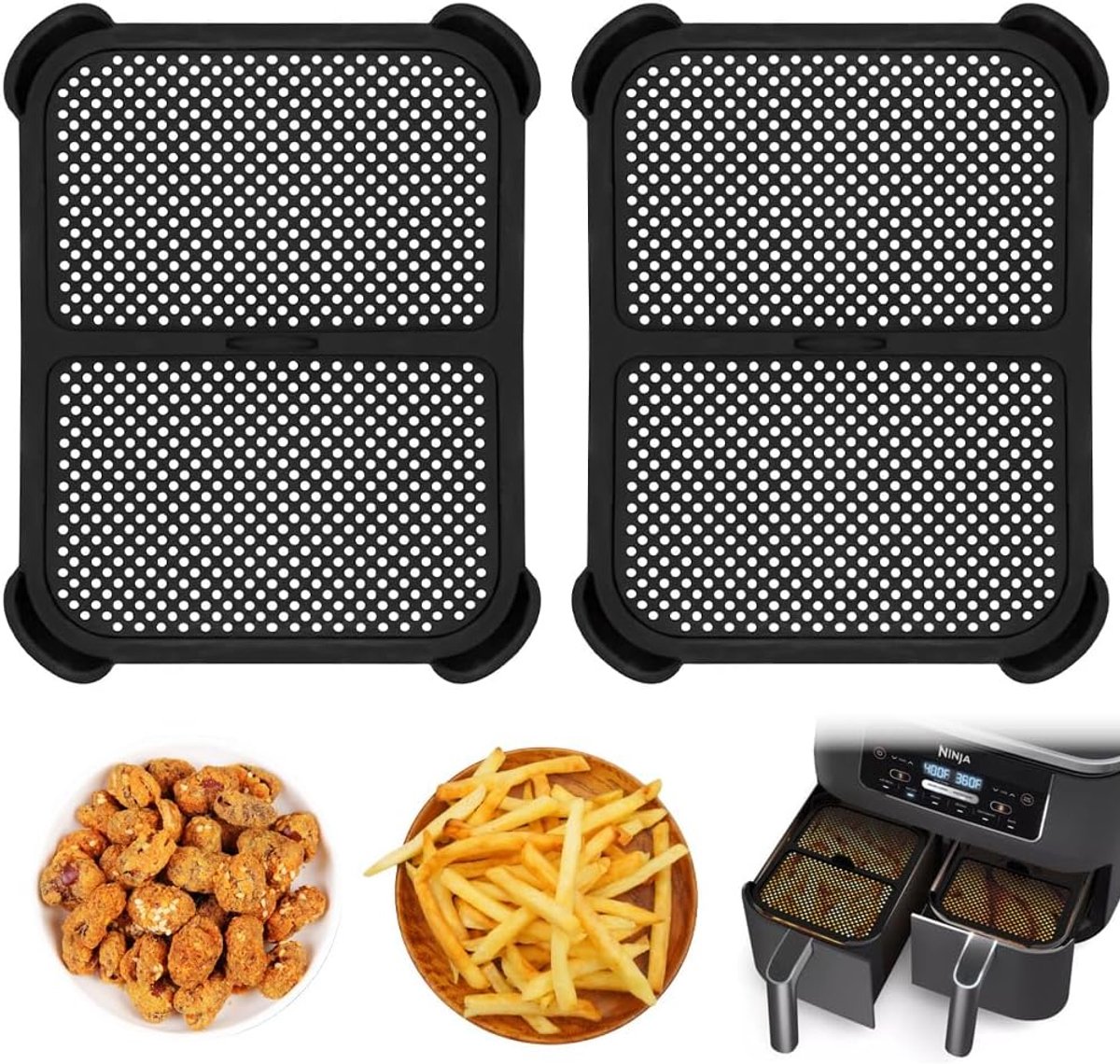 Splash Guard voor air fryer - 2-pack - RVS siliconen - Beschermt verwarmingselement - Verlengt levensduur - ShopVlot