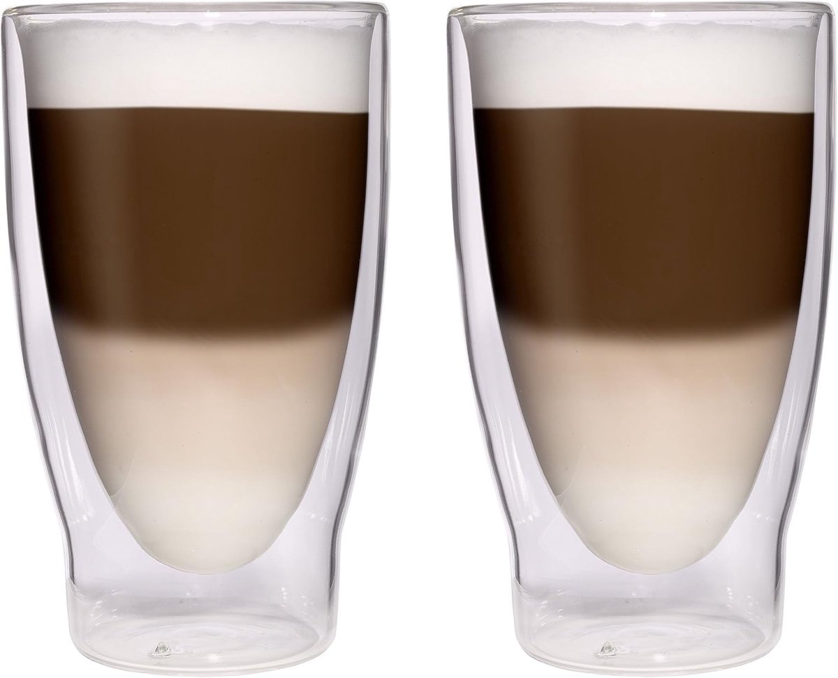 Cocktailglazen 2 x 370 ml - XXL dubbelwandig - Elegant thermisch glas - Ideaal voor koude en warme dranken - ShopVlot