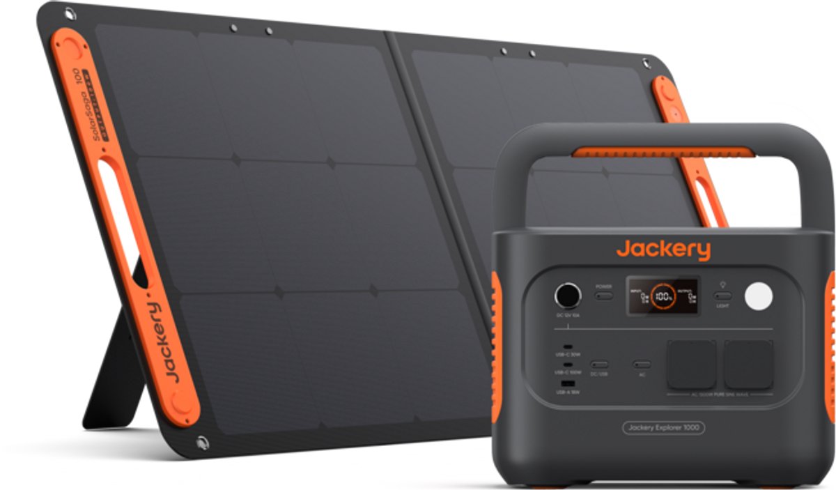 Jackery Explorer 1000 V2 – Powerstation – 1000W – 1002Wh – SolarSaga 200W inbegrepen