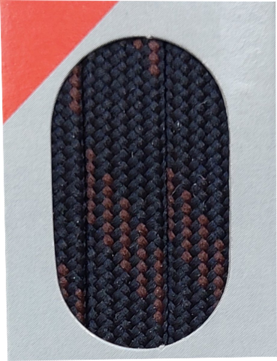 Bob Veter - Zwart/Bruin - Plat - Lengte 150 cm - Breedte 9 mm - Bergschoen - Wandelschoen - Schoenveter