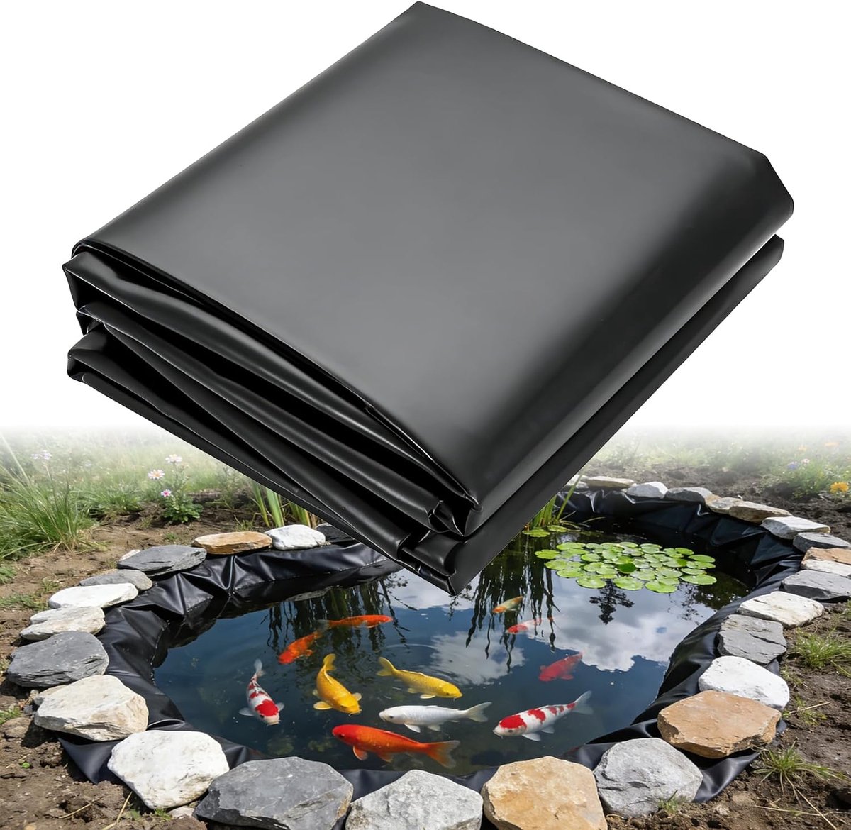 Vijverfolie 0,3 mm - 4 x 5 m - Flexibel en waterdicht - Geschikt voor waterpartijen - ShopVlot