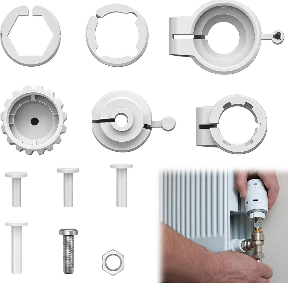 Thermostaat adapters set van 6 - universele compatibiliteit - voor slimme thermostaten - ShopVlot