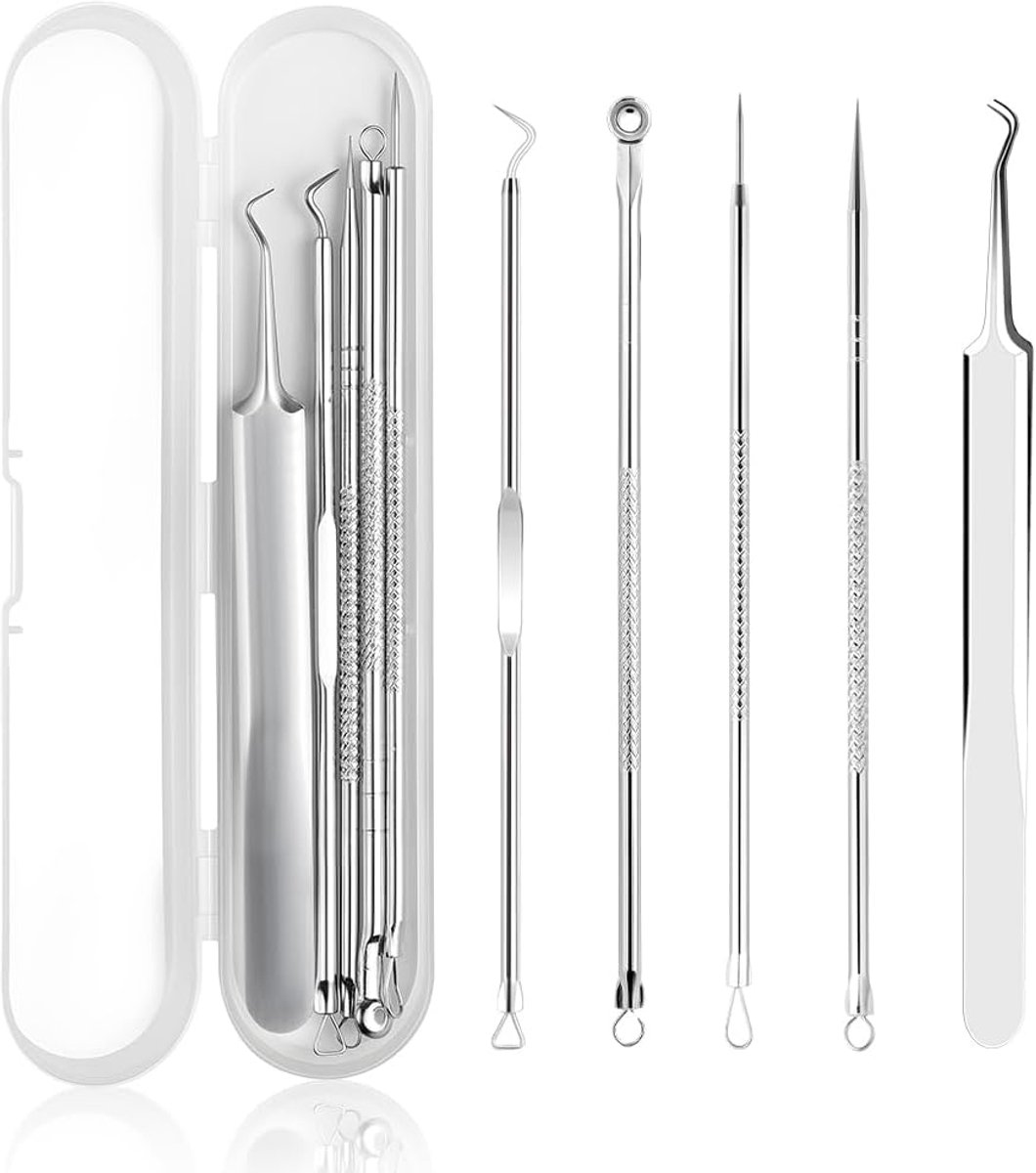 Blackhead Removal Kit - 5-delige set - RVS comedone extractor - Effectieve onzuiverheden verwijdering - ShopVlot