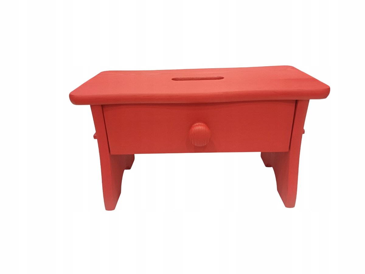 Rode houten kinderpot met dienblad - 21 cm hoog