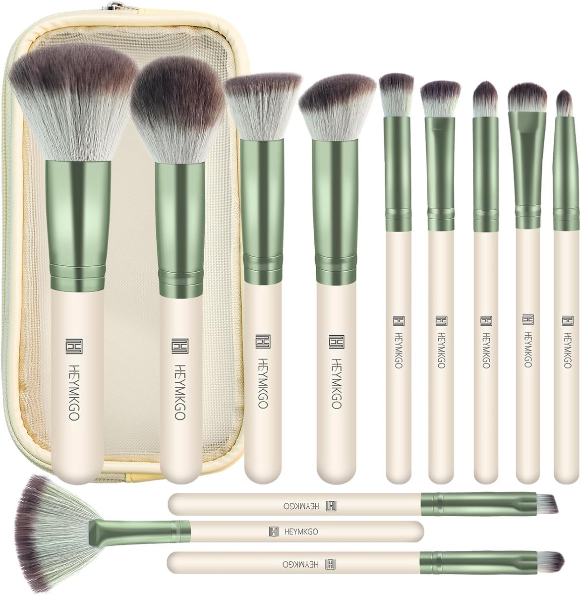 Makeup kwasten set 12-delig - synthetisch - professioneel - perfect voor fundering en blending - ShopVlot