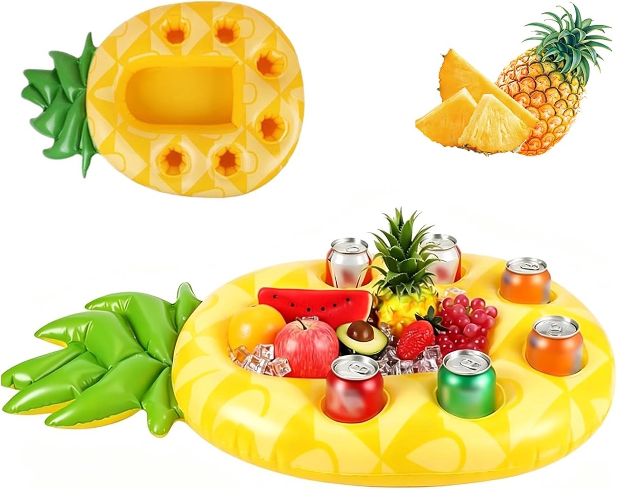 Opblaasbare bekerhouder - drijvende bar met 6 gaten - ideaal voor zwembadfeest - zomerplezier - ShopVlot