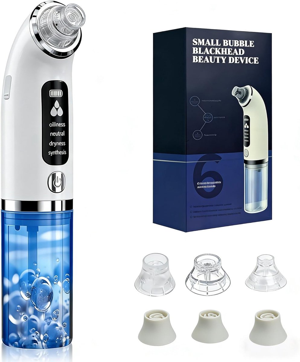 Blackhead remover - 6 verwisselbare zuigkoppen - 3 standen - effectieve huidreiniging - ShopVlot