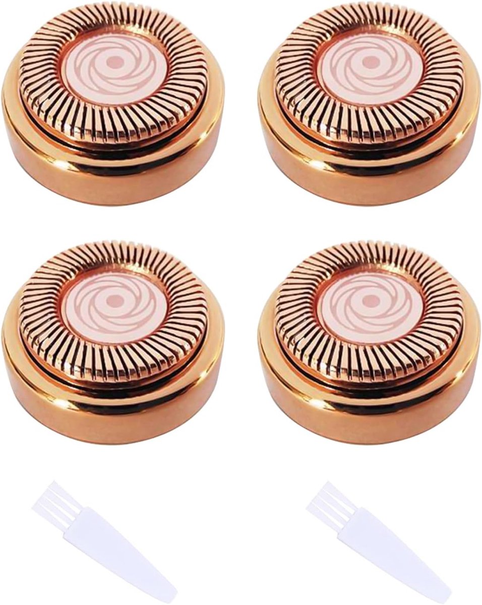 Epilator vervangkoppen 4 stuks - Rosegoud - Inclusief 2 reinigingsborstels - Geschikt voor gezichtshaarverwijdering - ShopVlot