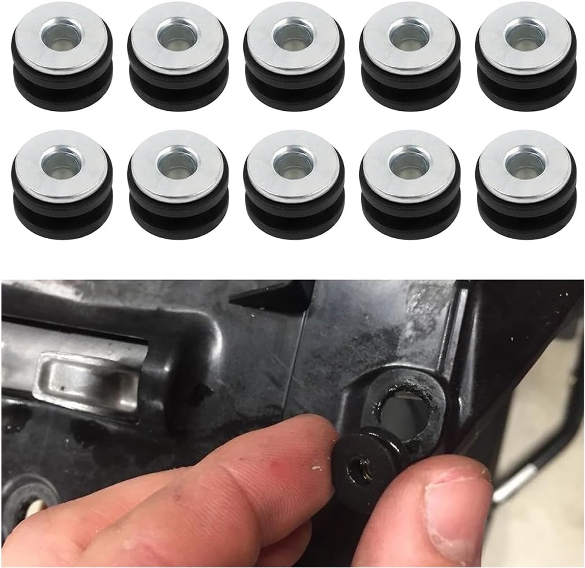 Motorcycle rubber washers set van 10 - rubber en staal - slijtvast en corrosiebestendig - absorbeert wegtrillingen - ShopVlot