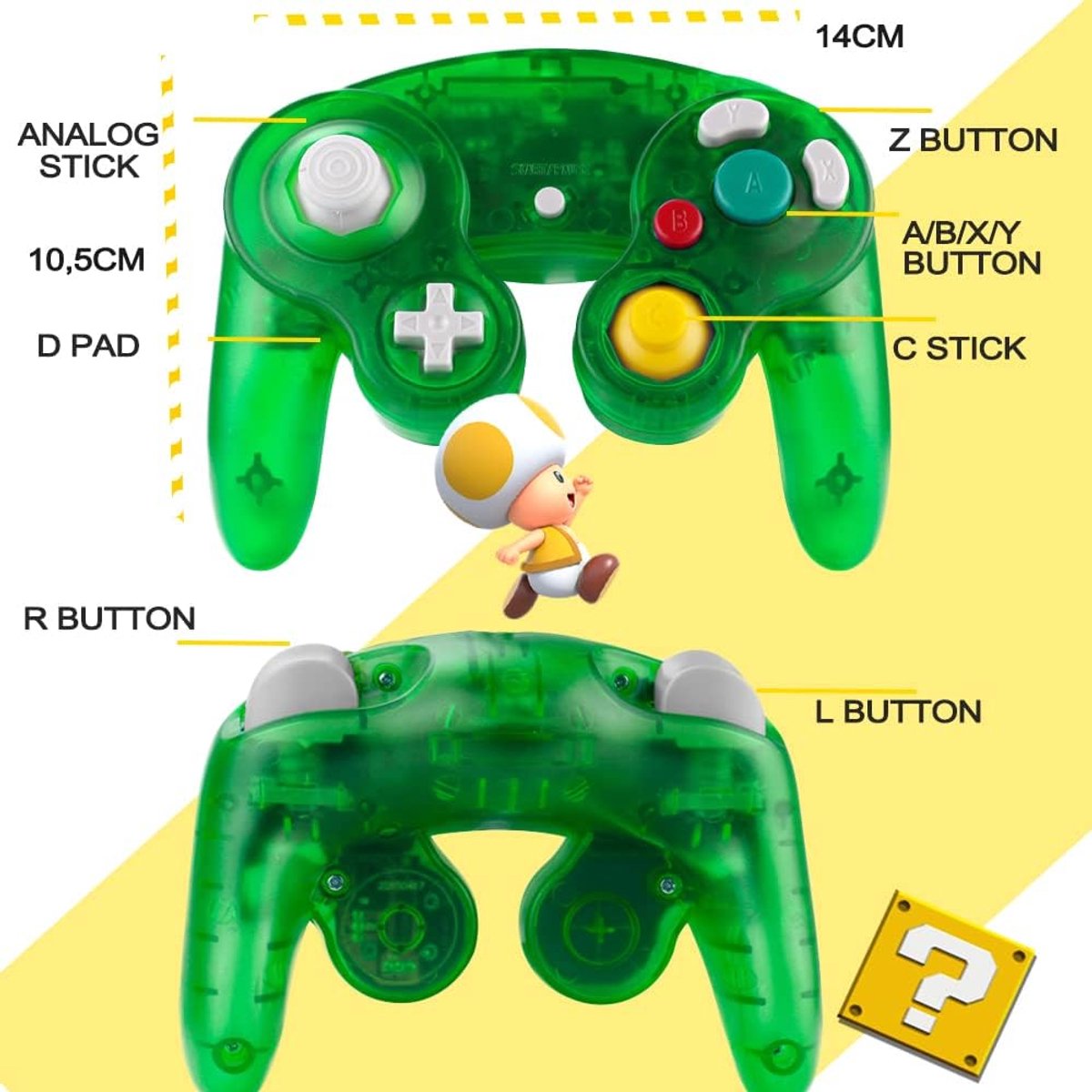 Gamecube controller - bedraad - 1,6 m kabel - comfortabel gamen - ShopVlot