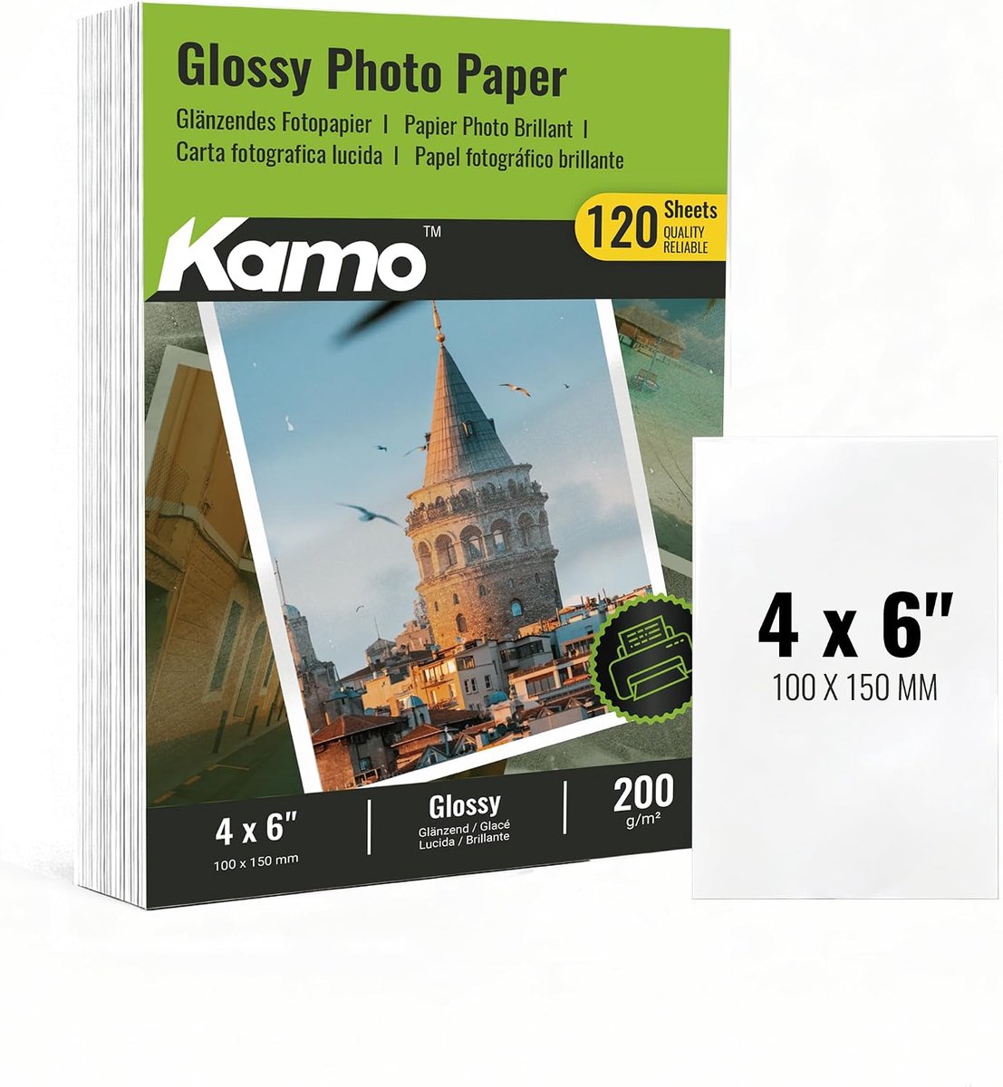 Fotopapier 10 x 15 cm - glanzend 200 g/m² - 120 vellen - ideaal voor foto's - ShopVlot