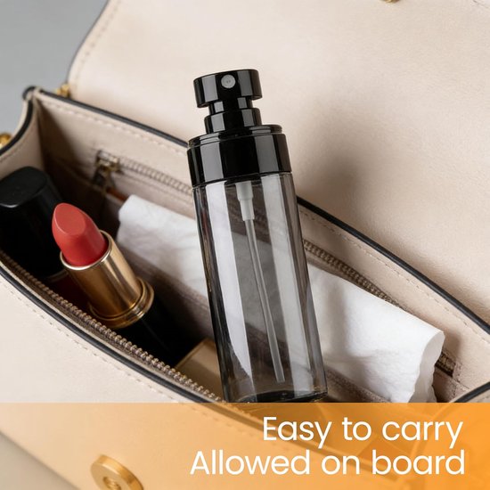 Sprayflessen set van 6 - 50 ml - transparant zwart - fijne nevelspuiter voor cosmetica - ShopVlot — afbeelding 5
