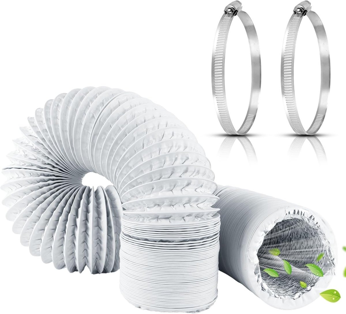 Afvoerslang 100 mm - Flexibele aluminium pijp - 5 m lengte - Ventilatie met geluidsreductie - ShopVlot
