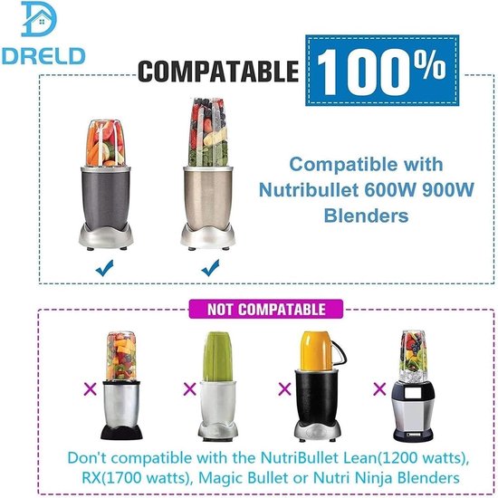 Blender onderdelen 32oz - vervangende cups en extractor bladen - geschikt voor Nutri Bullet 600W/900W - ShopVlot van Blender — afbeelding 2