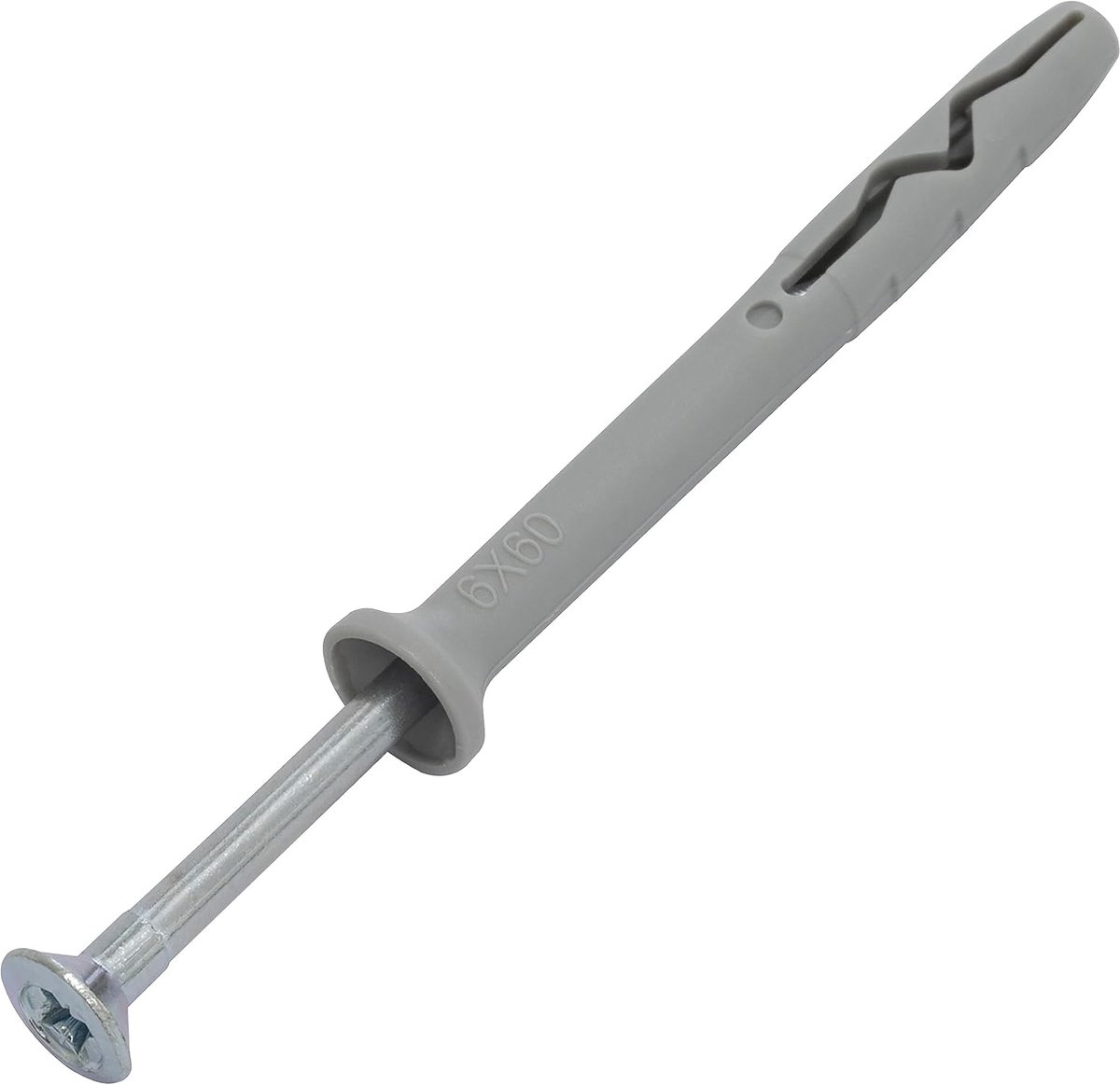 Nail plugs 6 x 60 mm - polyethyleen flens - met schroeven 3.9 x 65 mm - ideaal voor stevige bevestiging - ShopVlot
