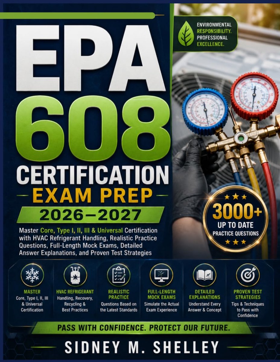 SnelShoppen - EPA 608 Certificeringsexamen Voorbereiding 2026-2027: Master Kern, Type I, II, III & Universele Certificering met HVAC Koelmiddel Behand