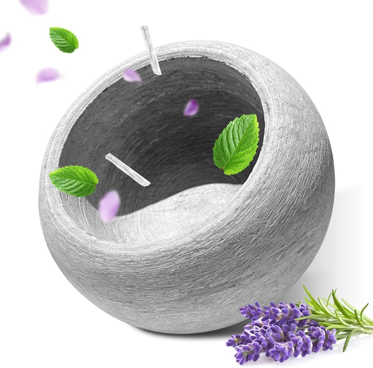 SnelShoppen - Granieten Sauna Verdamperschaal 10,5 x 6 cm - Aroma Accessoire voor Infusies met Mentholkristallen en Etherische Oliën - Hittebestendig