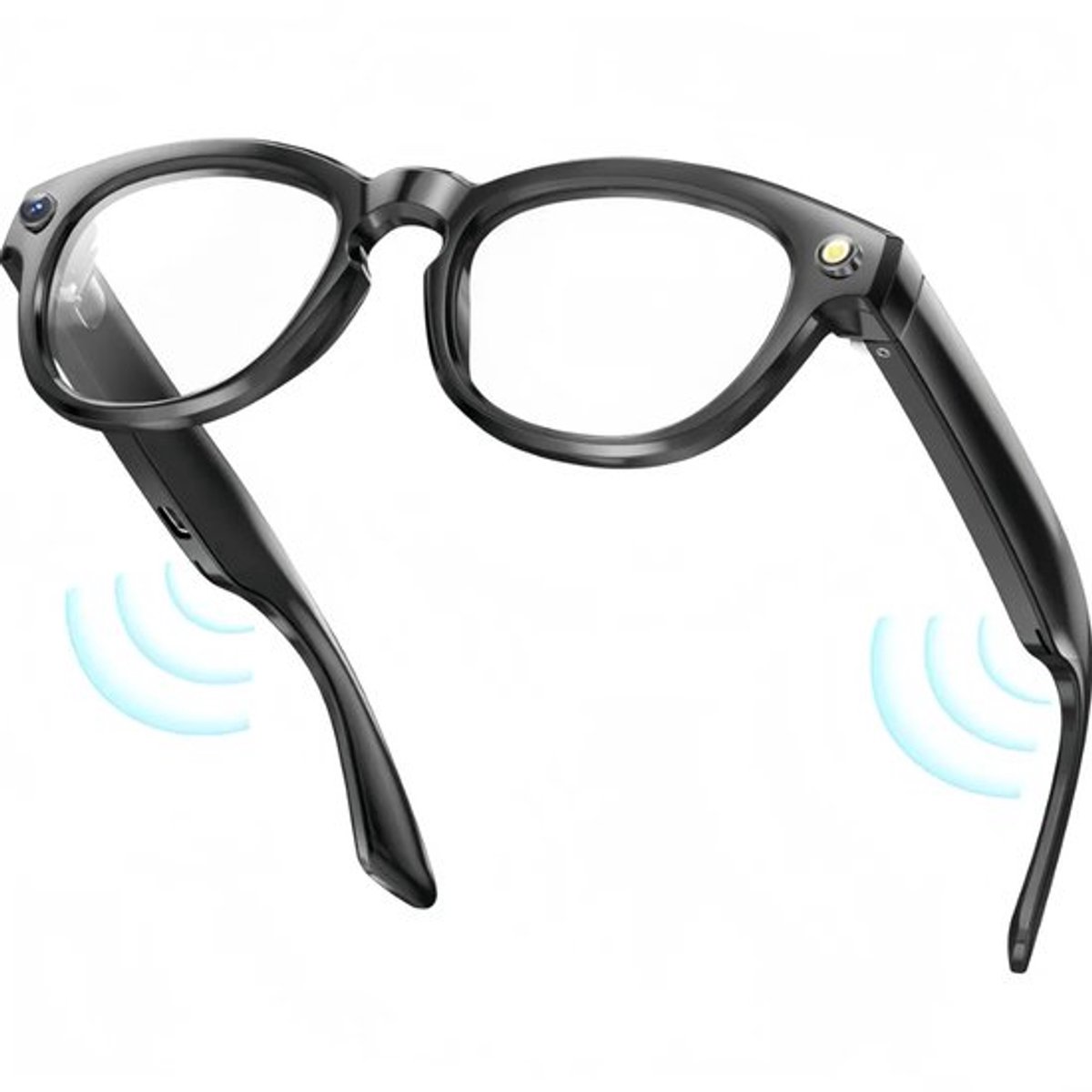 Bluetooth-smartbril met camera, spraakbediening en meekleurende lenzen.