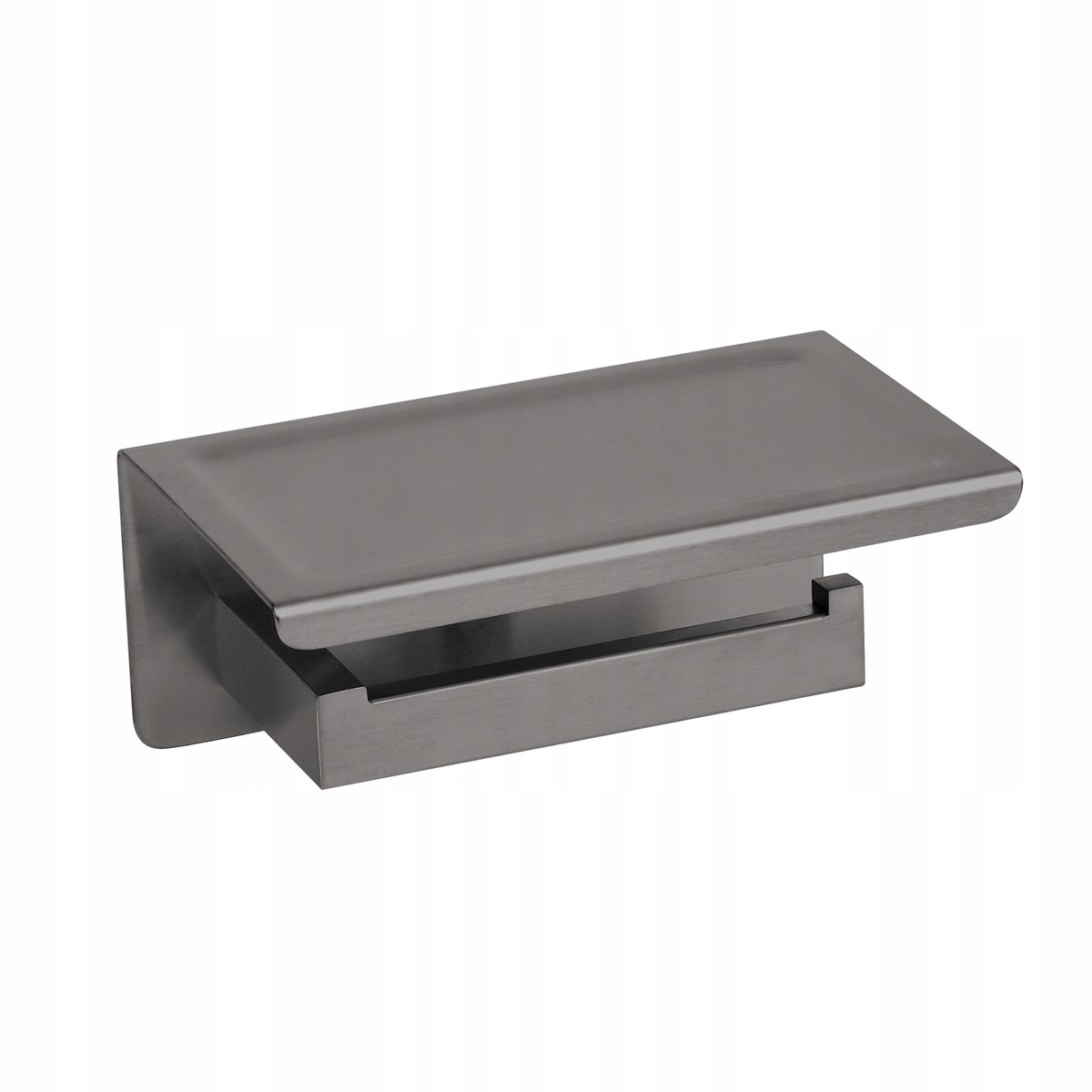 Merkloos Merkloze Toiletrolhouder met Telefoonplank - Gun Metal