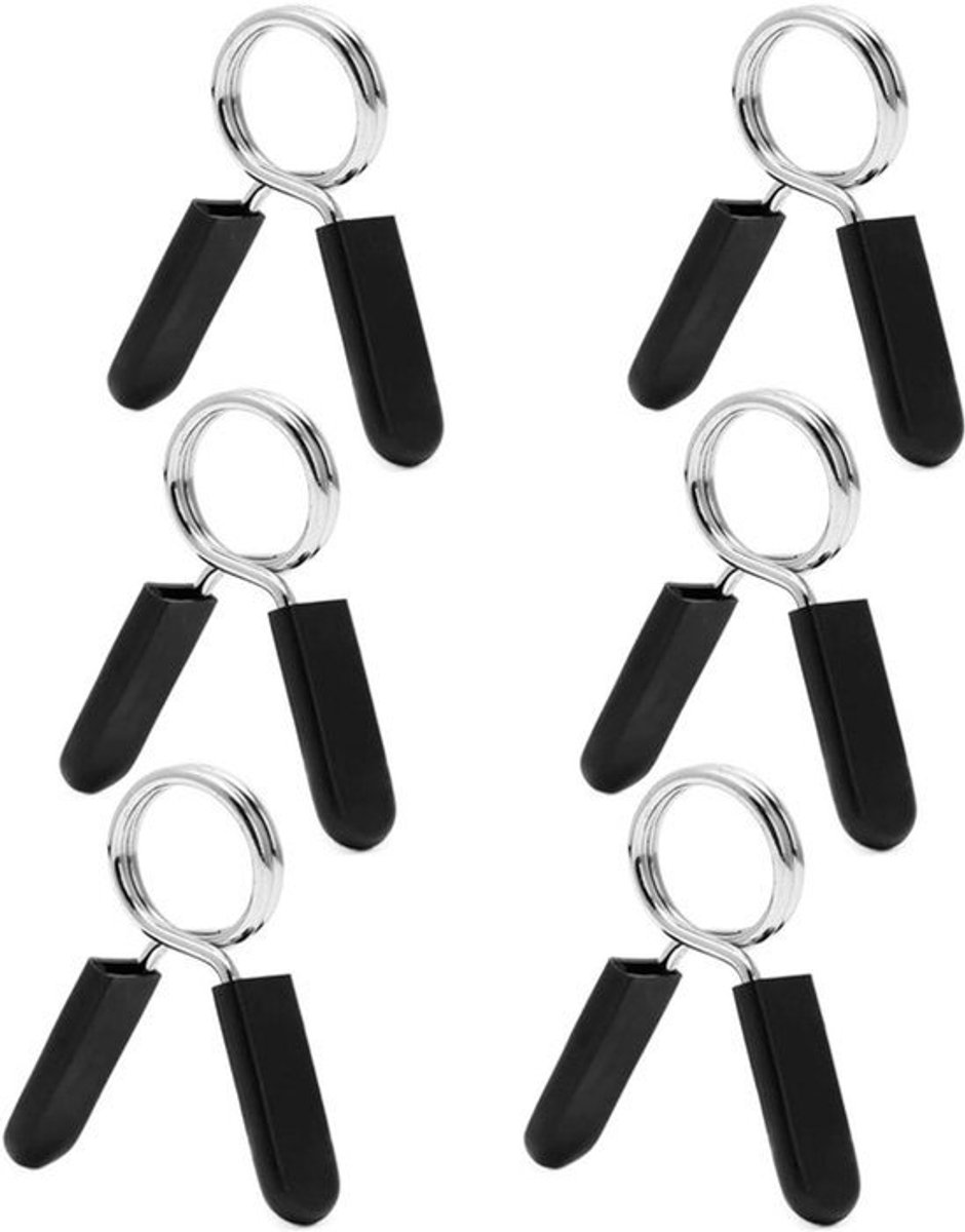 6 stuks veersluitingen 30 mm voor halters met halterstangen