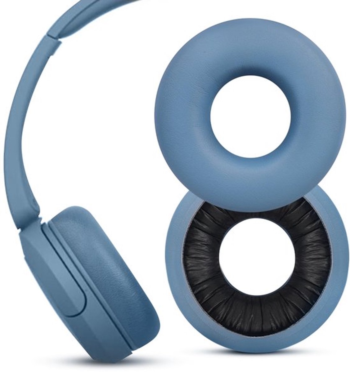 Oordopjes Oorkussens Voor Sony WH-CH520 Hoofdtelefoon Vervanging Oorkussens Comfort Stille Over-ear Hoofdtelefoon met Zachter Leer (blauwe oordopjes)