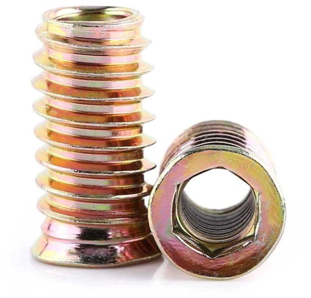20 stuks Carbon Staal Hex Socket Inzetstuk Noten met Schroefdraad voor Houten Meubels (M8*25mm)