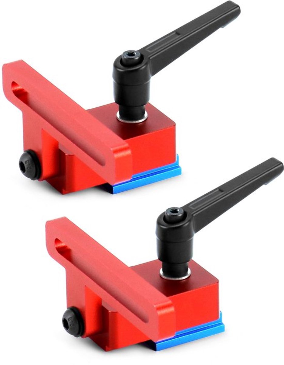 ® 2 stuks 30 type geleiderailstop, schuifstopper voor houtbewerking, voor T-gleuf T-rails, handgereedschap voor houtbewerking