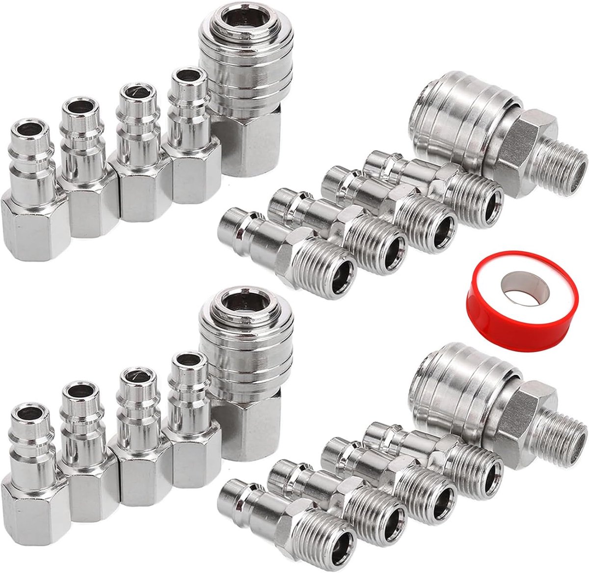 Perslucht Snelkoppeling 1/4 Inch BSP - 20 Stuks voor Pneumatisch Gereedschap