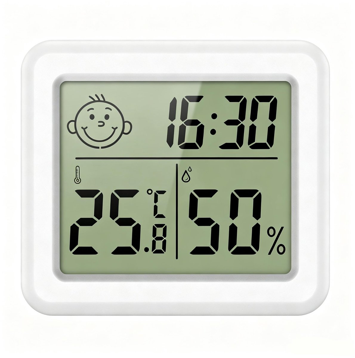 Digitale mini-thermometer - groot scherm - hygrometer met klok - ideaal voor binnenklimaat - ShopVlot