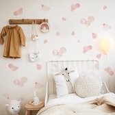 Stickers muraux chambre de bébé pois roses aquarelle - Décoration murale chambre d'enfant - Décoration murale chambre de fille pastilles - Live Deals