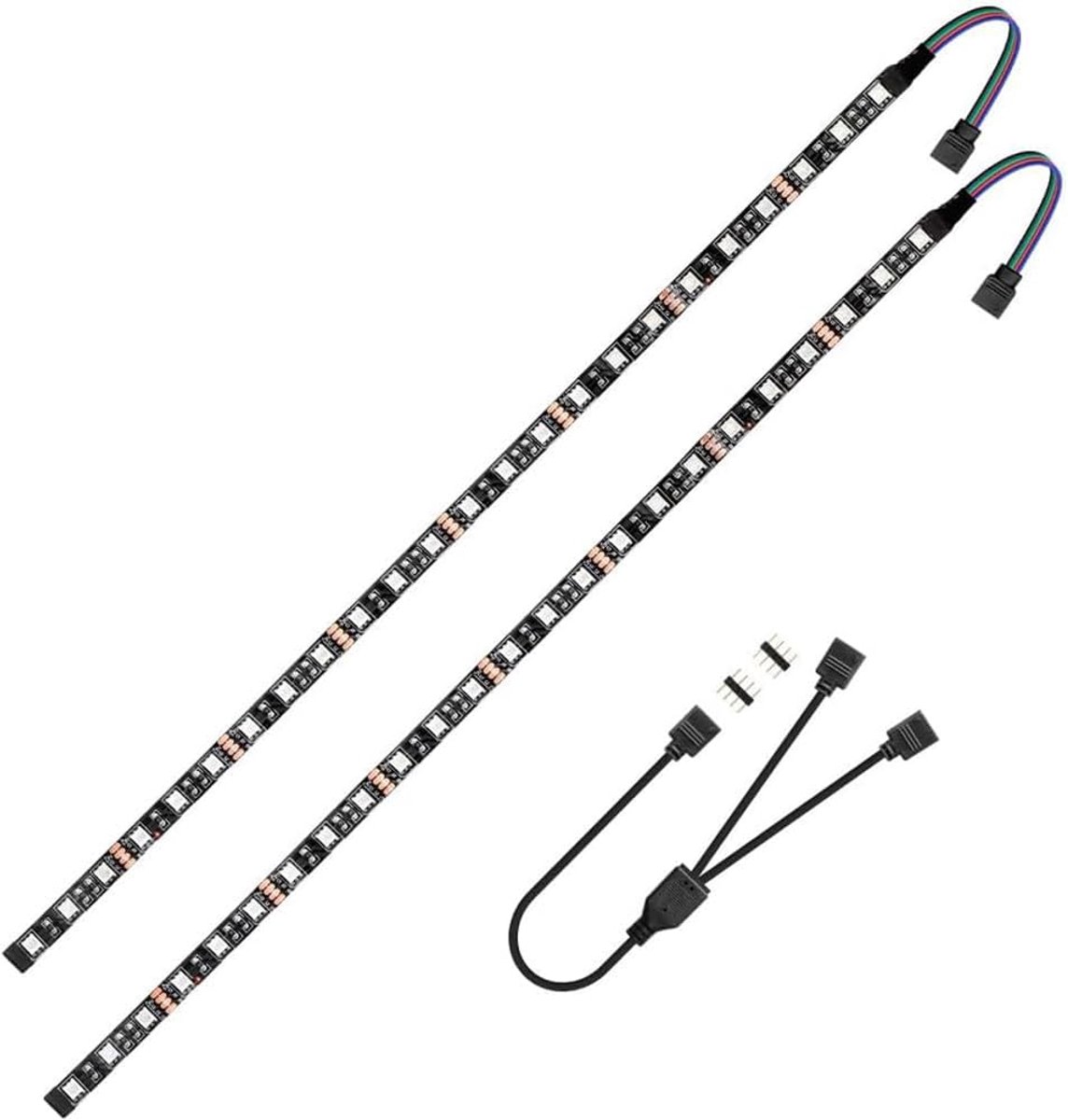 LED RGB PC lichtstrip 2 stuks 50 cm - 5050 RGB-kleuren - moederbord aansluiting - synchroniseer verlichting - ShopVlot