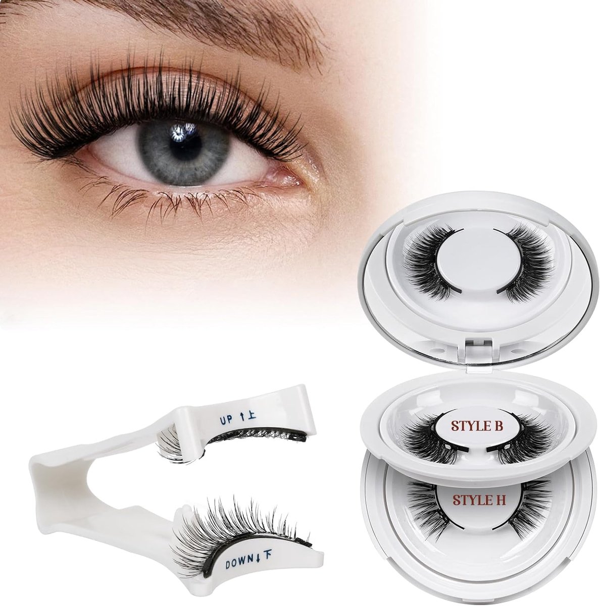 Herbruikbare magnetische wimpers - natuurlijke uitstraling - 2 paar met applicator - ShopVlot