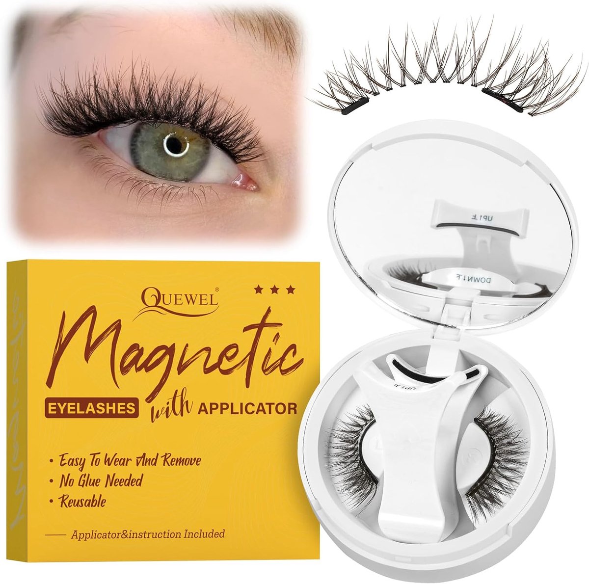 Magnetische wimpers natuurlijk - verbeterde magnetische wimpers met applicator - meer comfort en beter draagcomfort - ShopVlot