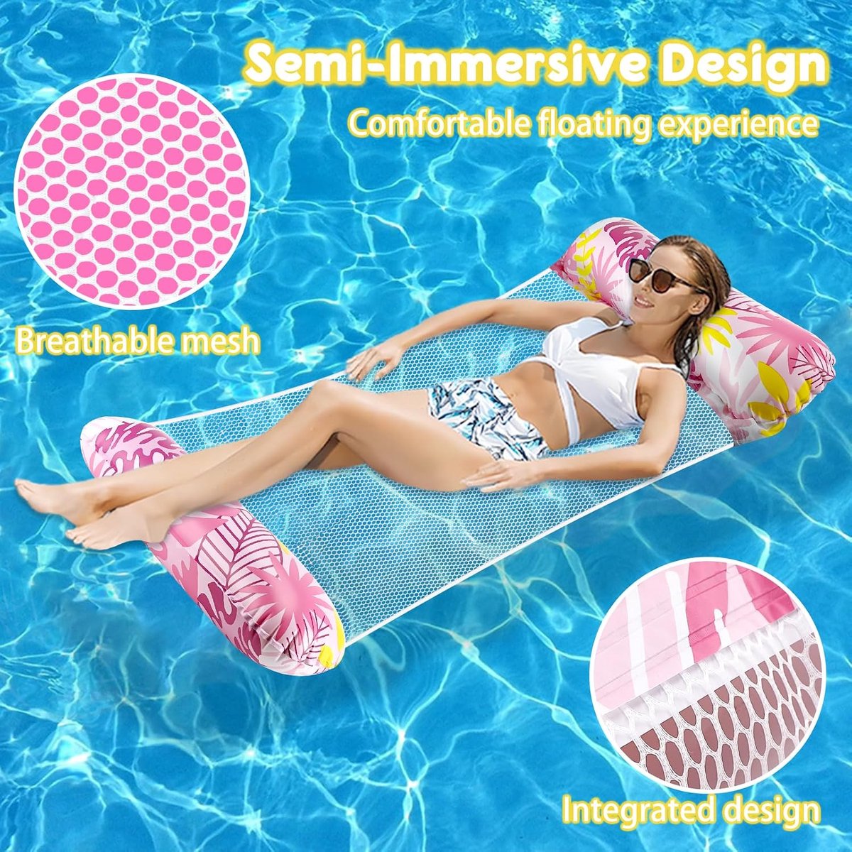 Luchtbed 127x70 cm - Opblaasbare Water Hammock - Multifunctioneel - Perfect voor ontspanning in het zwembad - ShopVlot