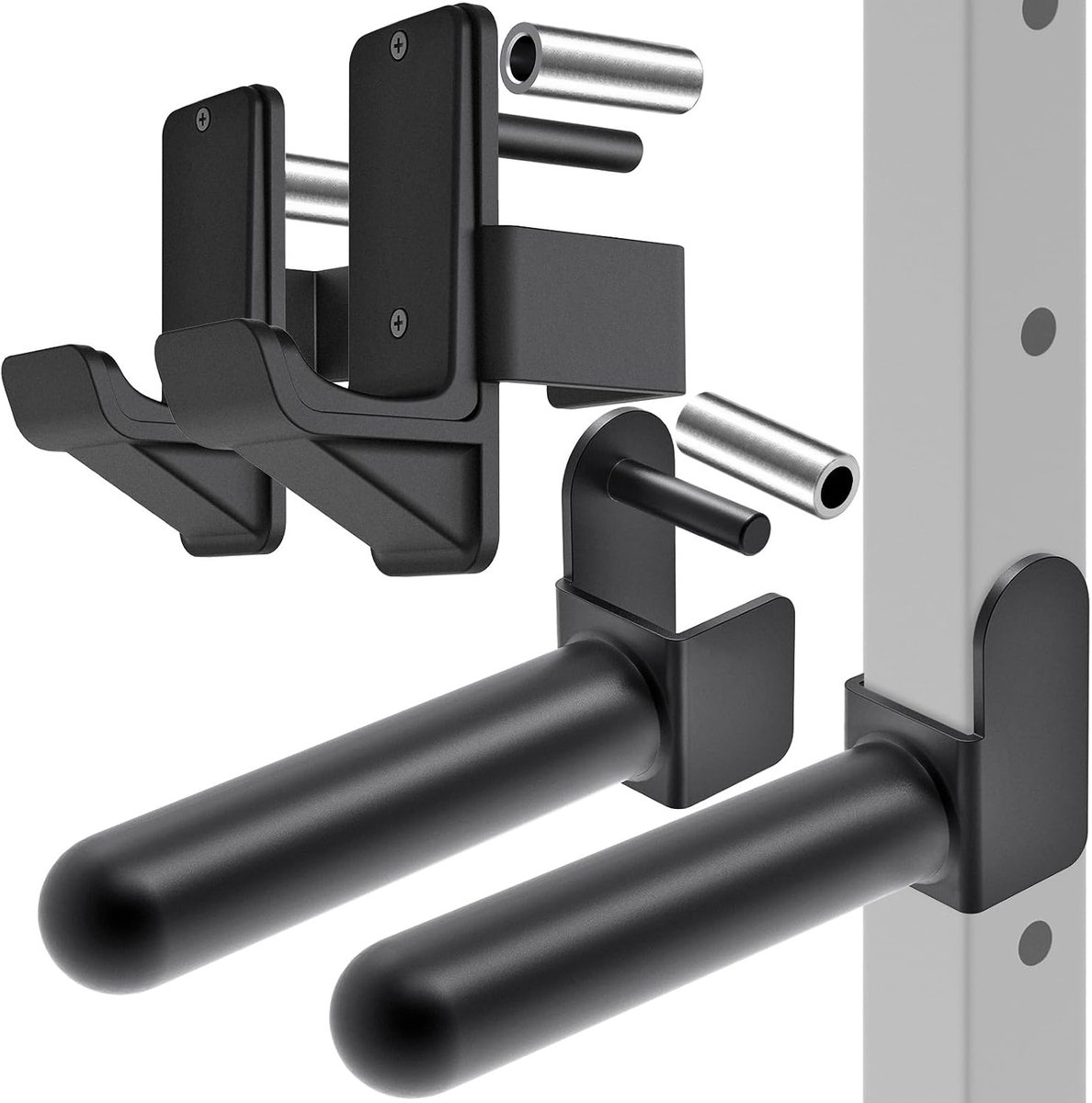 J-Hooks voor squat/power rack - zware staalconstructie - halterschijvenhouderset - verbeter je krachttraining - ShopVlot
