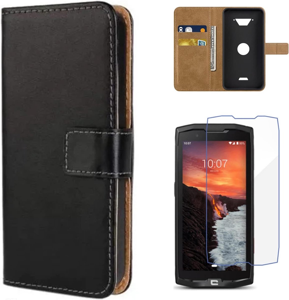 Mobiel hoesje Crosscall Core X4 - PU leer + TPU - Retro design - Bescherming tegen vocht en krassen - ShopVlot