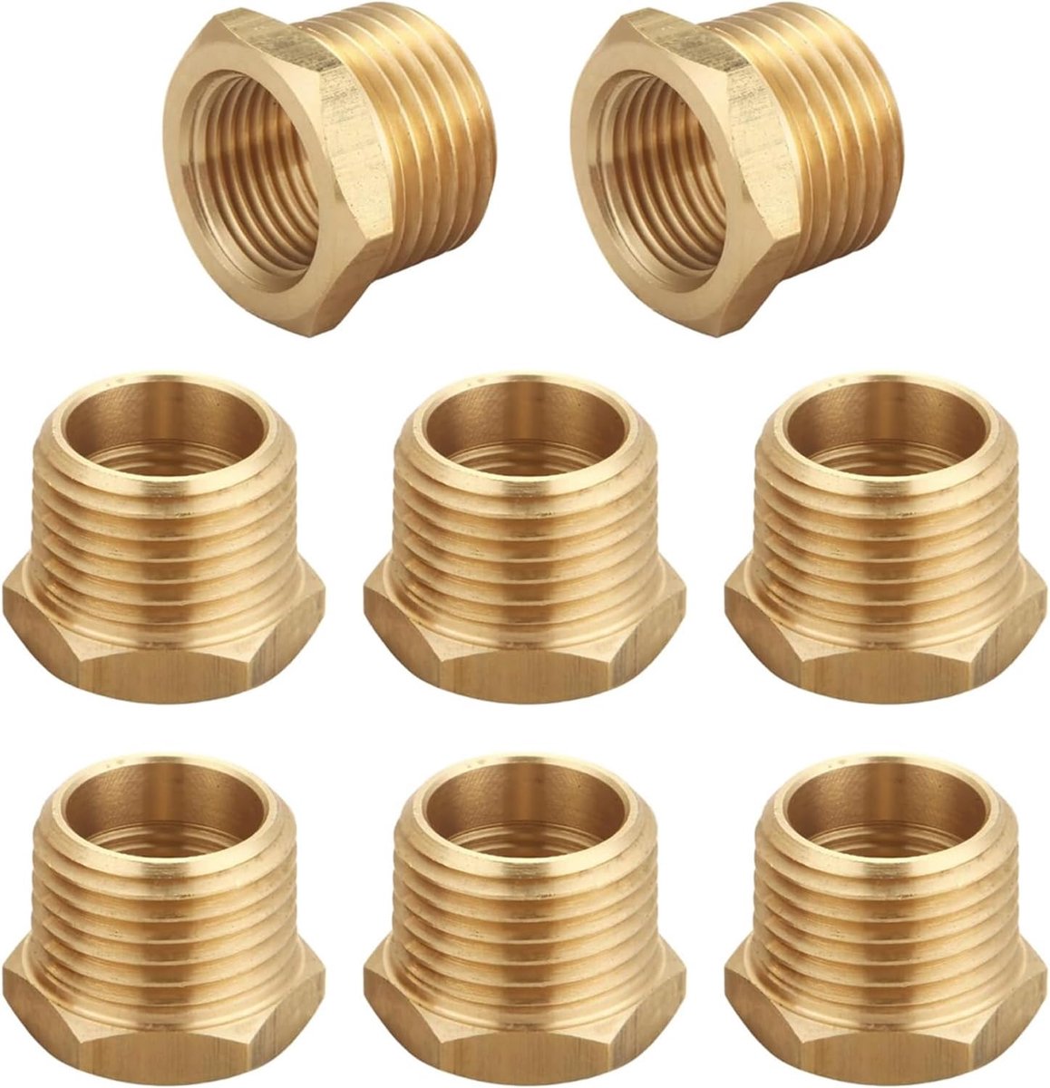 Verloopstuk 1/2 inch naar 3/8 inch - Messing zeskantbus - Duurzaam en corrosiebestendig - Voor buisaansluiting - ShopVlot