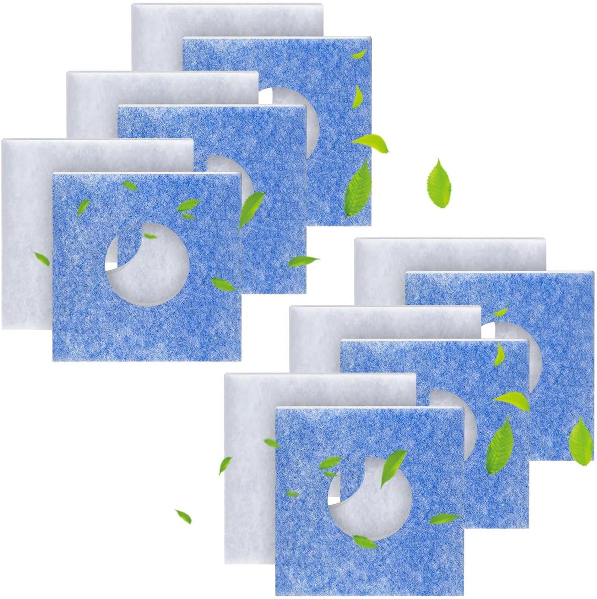Vervangfilters 226 x 226 x 15mm - 12 stuks - blauw/wit design - optimale luchtfiltering - ShopVlot