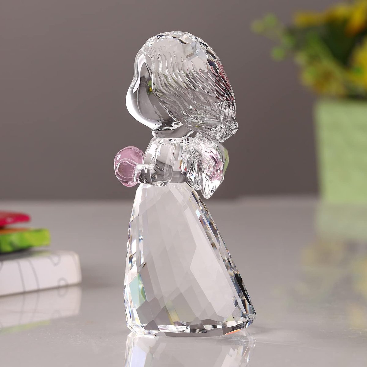 Engel figuur - 11 cm - K9 kristal - handgemaakte decoratie - brengt vreugde en rust - ShopVlot