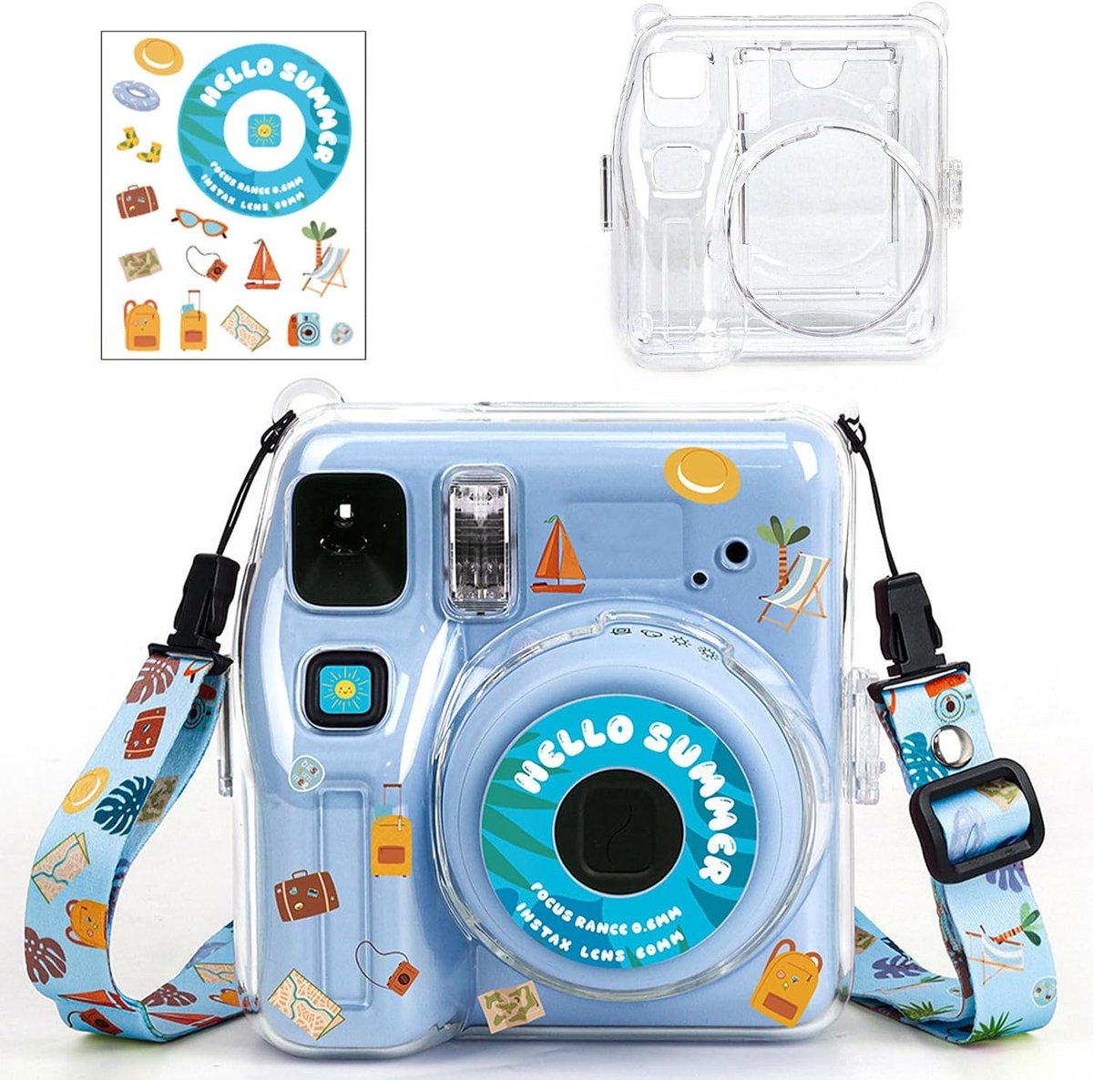Beschermhoes voor Fujifilm Instax Mini SE - Transparant - Schattige cartoon met foto-opbergvak - ShopVlot